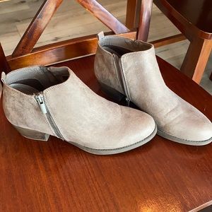 Tan suede booties